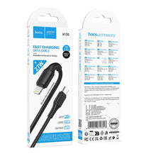 Заредете изображение във визуализатора на галерията – Cable USB C to Lightning Hoco PD 27W 1 m X120 black
