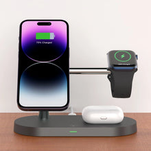 Заредете изображение във визуализатора на галерията – Tech-Protect A12 3in1 MagSafe inductive charger for smartphone / headphones / smartwatch - black
