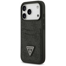 Заредете изображение във визуализатора на галерията – GUESS case for IPHONE 17 Pro GUHCP17LP4TPK (4G Double Card Triangle) black
