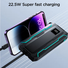 Заредете изображение във визуализатора на галерията – Joyroom JR-L017 22.5W 10000mAh Powerbank with built-in USB-C / Lightning cables - black
