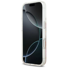Заредете изображение във визуализатора на галерията – GUESS case for IPHONE 17 Pro compatible with MagSafe GUHMP17LRBFGFGMP (Resin Flowers and Glitter) pink
