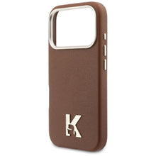 Заредете изображение във визуализатора на галерията – KARL LAGERFELD case for IPHONE 17 Pro compatible with MagSafe KLHMP17L5PGFKHGW (Karl Head Logo) brown
