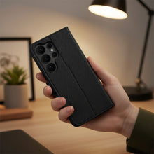Заредете изображение във визуализатора на галерията – Flip case for Xiaomi Redmi 17 4G / 17 5G EU 4Card RFID anti-theft tech fabric black
