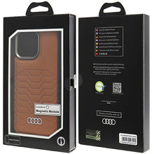 Заредете изображение във визуализатора на галерията – Audi Synthetic Leather case with MagSafe for iPhone 15 Pro Max - brown

