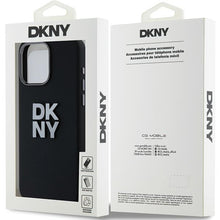 Заредете изображение във визуализатора на галерията – Original Case DKNY hardcase Liquid Silicone Metal Logo DKHCP15LSMCBSK for Iphone 15 Pro black

