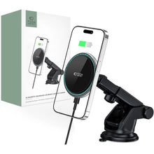Заредете изображение във визуализатора на галерията – Tech-Protect A2 car phone holder with MagSafe 15W inductive charger for the cockpit - black
