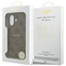 Заредете изображение във визуализатора на галерията – GUESS case for IPHONE 17 compatible with MagSafe GUHMP17SG4GFRW (PU 4G Ring Classic Logo) brown
