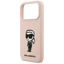Заредете изображение във визуализатора на галерията – KARL LAGERFELD case for IPHONE 17 Pro Max compatible with MagSafe KLHMP17XSKIGROP (Silicone W/ KL Sketch &amp; Logo) pink
