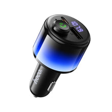 Заредете изображение във визуализатора на галерията – Car ransmiter bluetooth Hoco 2 x USB A + USB C QC3.0 PD 42W E166 black
