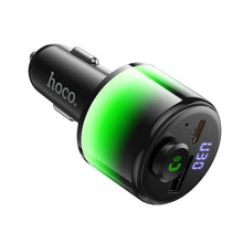 Заредете изображение във визуализатора на галерията – Car ransmiter bluetooth Hoco 2 x USB A + USB C QC3.0 PD 42W E166 black
