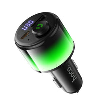 Заредете изображение във визуализатора на галерията – Car ransmiter bluetooth Hoco 2 x USB A + USB C QC3.0 PD 42W E166 black

