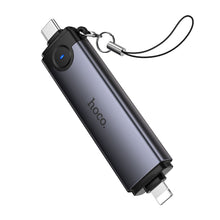 Заредете изображение във визуализатора на галерията – Card reader SD/TF 3.0 + USB 2.0 Type-C/Lightning Hoco HB56B grey
