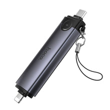 Заредете изображение във визуализатора на галерията – Card reader SD/TF 3.0 + USB 2.0 Type-C/Lightning Hoco HB56B grey
