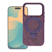 Заредете изображение във визуализатора на галерията – Гръб Quartz Circle Stand Mag Cover за iPhone 11 със стойка - тъмновишнев
