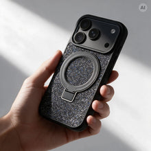 Заредете изображение във визуализатора на галерията – Гръб Quartz Circle Stand Mag Cover за iPhone 17 със стойка - черен – снимка 4
