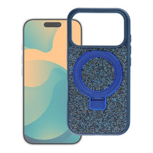 Заредете изображение във визуализатора на галерията – Гръб Quartz Circle Stand Mag Cover за iPhone 17 със стойка - тъмносин
