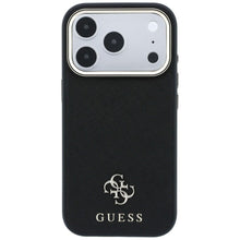 Заредете изображение във визуализатора на галерията – Гръб GUESS за IPHONE 18 Pro/17 Pro с MagSafe (Saffiano Small 4G &amp; Classic Logo) - черен – снимка 7
