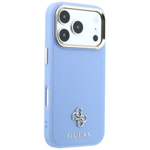 Заредете изображение във визуализатора на галерията – Гръб GUESS за IPHONE 18 Pro/17 Pro с MagSafe (Saffiano Small 4G &amp; Classic Logo) - светлосин – снимка 2
