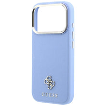 Заредете изображение във визуализатора на галерията – Гръб GUESS за IPHONE 18 Pro/17 Pro с MagSafe (Saffiano Small 4G &amp; Classic Logo) - светлосин – снимка 4
