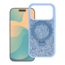 Заредете изображение във визуализатора на галерията – Гръб Quartz Circle Stand Mag Cover за iPhone 18 Pro / 17 Pro със стойка - светлосин
