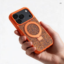 Заредете изображение във визуализатора на галерията – Гръб Quartz Circle Stand Mag Cover за iPhone 18 Pro / 17 Pro със стойка - оранжев – снимка 3
