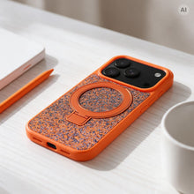 Заредете изображение във визуализатора на галерията – Гръб Quartz Circle Stand Mag Cover за iPhone 18 Pro / 17 Pro със стойка - оранжев – снимка 4
