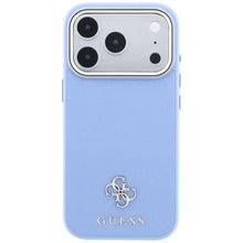 Заредете изображение във визуализатора на галерията – Гръб GUESS за IPHONE 18 Pro Max/17 Pro Max с MagSafe (Saffiano Small 4G &amp; Classic Logo) - светлосин – снимка 3
