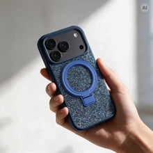 Заредете изображение във визуализатора на галерията – Гръб Quartz Circle Stand Mag Cover за iPhone 18 Pro Max / 17 Pro Max със стойка - тъмносин – снимка 3
