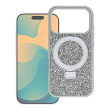 Заредете изображение във визуализатора на галерията – Гръб Quartz Circle Stand Mag Cover за iPhone 18 Pro Max / 17 Pro Max със стойка - сребрист
