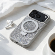 Заредете изображение във визуализатора на галерията – Гръб Quartz Circle Stand Mag Cover за iPhone 18 Pro Max / 17 Pro Max със стойка - сребрист – снимка 4
