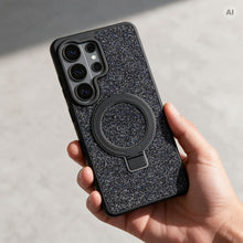 Заредете изображение във визуализатора на галерията – Гръб Quartz Circle Stand Mag Cover за Samsung S26 със стойка - черен – снимка 3
