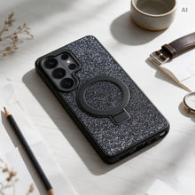 Заредете изображение във визуализатора на галерията – Гръб Quartz Circle Stand Mag Cover за Samsung S26 със стойка - черен – снимка 4
