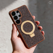 Заредете изображение във визуализатора на галерията – Гръб Quartz Circle Stand Mag Cover за Samsung S26 Ultra със стойка - кафяв – снимка 3

