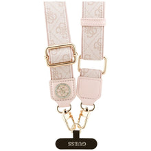 Заредете изображение във визуализатора на галерията – GUESS universal strap GUUCNP4DGMP (4G PU Strap Tether Patch Strass Metal Logo) pink
