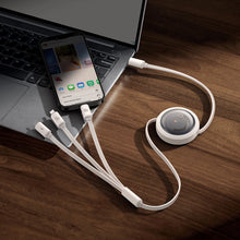 Заредете изображение във визуализатора на галерията – Baseus Free2Draw CB000084 retractable USB-C - Lightning / USB-C / micro USB cable 100W 1.1m - white

