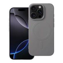 Заредете изображение във визуализатора на галерията – SILICONE MAG COVER (big hole) case compatible with MagSafe for IPHONE 16 Pro titanium grey
