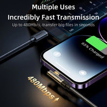 Заредете изображение във визуализатора на галерията – Joyroom S-CL020A6 Lightning cable angled - USB-C fast charging and transfer 20W 1.2 m - blue
