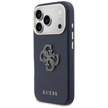 Заредете изображение във визуализатора на галерията – GUESS case for IPHONE 17 Pro Max GUHCP17X5PS4RGGB (PU FW Resin Logo) blue

