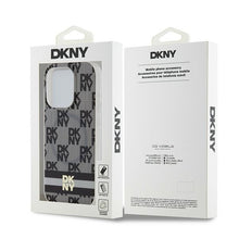Заредете изображение във визуализатора на галерията – Original Case DKNY hardcase IML Checkered Mono Pattern &amp; Printed Stripes MagSafe DKHMP13LHCPTSK for Iphone 13 Pro/13 black
