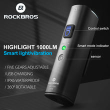 Заредете изображение във визуализатора на галерията – Rockbros V9M-1000 front bicycle light 1000lm - black
