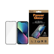 Заредете изображение във визуализатора на галерията – PanzerGlass E2E Microfracture Antibacterial Glass with Glare Filter for iPhone 13 / 13 Pro - with Black Frame
