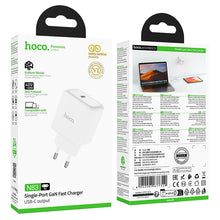 Заредете изображение във визуализатора на галерията – Phone GaN charger Hoco USB C PD AVS 40W max 60W N83 white

