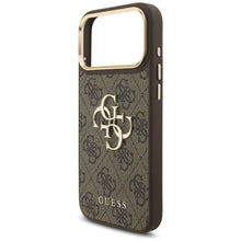 Заредете изображение във визуализатора на галерията – GUESS case for IPHONE 17 Pro Max GUHCP17XP4G4BCSW (PU W/ Big 4G Classic &amp; Big Strap Metal Buttons) brown
