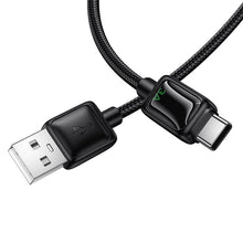 Заредете изображение във визуализатора на галерията – Cable with LCD USB A to USB C Hoco 3A 1,2 m U146 black

