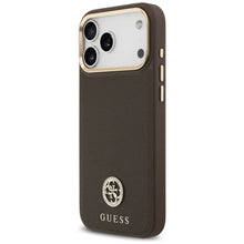 Заредете изображение във визуализатора на галерията – GUESS case for IPHONE 17 Pro Max compatible with MagSafe GUHMP17XPGCRMDEW (PU W/ Grained Strass Logo) brown
