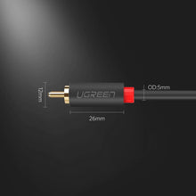 Заредете изображение във визуализатора на галерията – Ugreen AV104 10519 audio cable 2RCA (male) / 2RCA (male) 3m - gray
