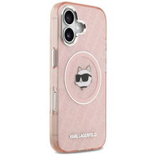 Заредете изображение във визуализатора на галерията – KARL LAGERFELD case for IPHONE 17 compatible with MagSafe KLHMP17SHMKBCHOP (IML Choupette Head Logo) pink
