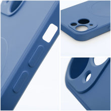 Заредете изображение във визуализатора на галерията – SILICONE MAG COVER (big hole) case compatible with MagSafe for IPHONE 17 blue
