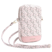 Заредете изображение във визуализатора на галерията – Guess Zip GCube Bottom Stripe phone bag - pink
