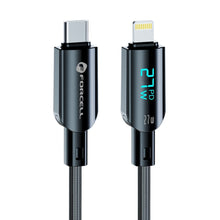 Заредете изображение във визуализатора на галерията – FORCELL F-ENERGY C276 cable Type C to Lightning PD 3A 27W Digital 1,2 m black
